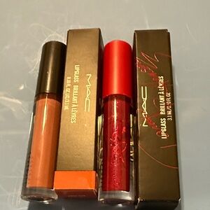 MAC Cosmetics Lipglass Duo - Warm Nude and Bold Red